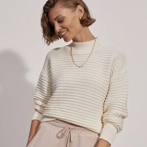 Varley Franco Knit Crew in Ivory size L